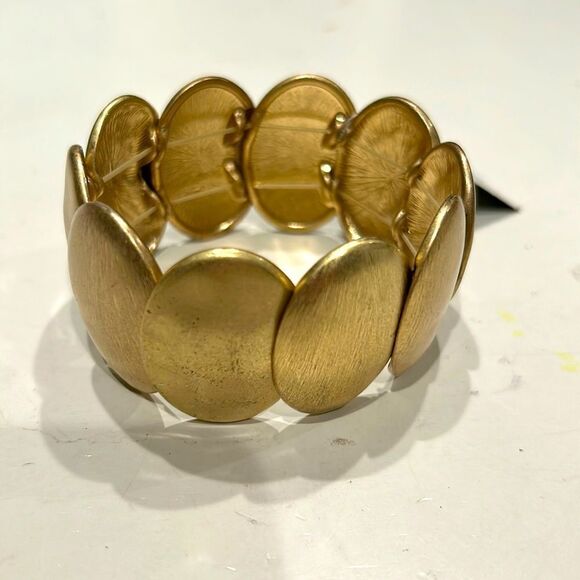 Jones of New York gold hammered stretchy bracelet cuff new with tags - Picture 2 of 7